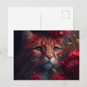 Postale Cat Fleur-kaarten Briefkaart (Voorkant / Achterkant)