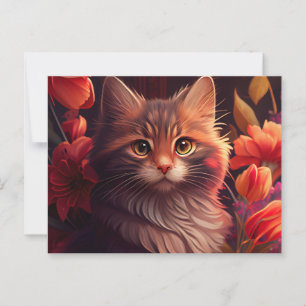 Postale Cat Fleur-kaarten Briefkaart