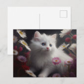 Postale Cat Fleur-kaarten Briefkaart (Voorkant / Achterkant)