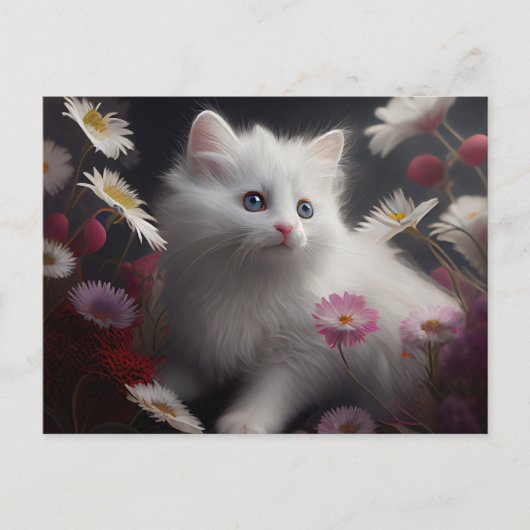 Postale Cat Fleur-kaarten Briefkaart (Voorkant)