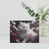 Postale Cat Fleur-kaarten Briefkaart (Staand voorkant)