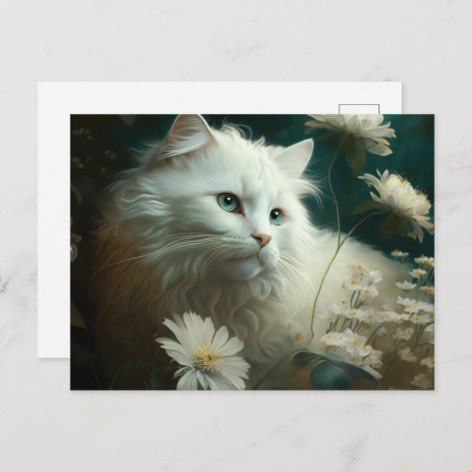 Postale Cat Fleur-kaarten Briefkaart (Voorkant / Achterkant)