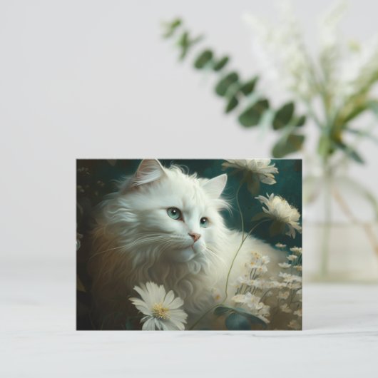 Postale Cat Fleur-kaarten Briefkaart (Staand voorkant)