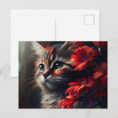 Postale Cat Fleur-kaarten Briefkaart (Voorkant / Achterkant)