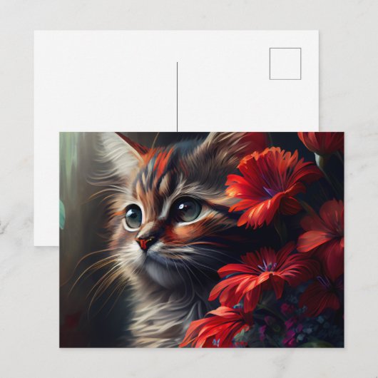 Postale Cat Fleur-kaarten Briefkaart