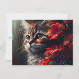 Postale Cat Fleur-kaarten Briefkaart