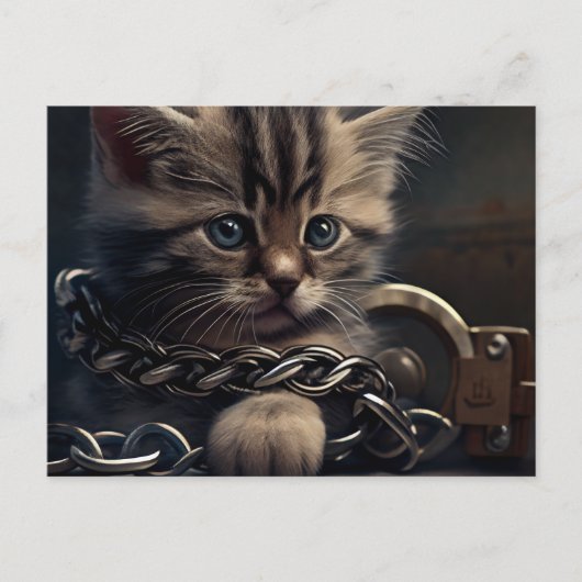 Postale Cat prisoner Briefkaart (Voorkant)