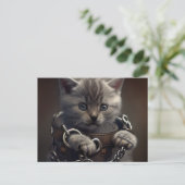 Postale Cat prisoner Briefkaart (Staand voorkant)