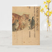 Postale Cats Digital Art Birthday Kaart (Gele Bloem)