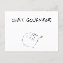 Postale Chat Gourmand