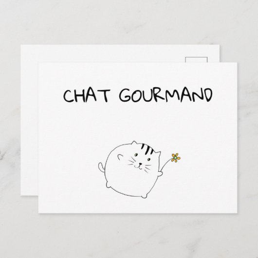 Postale Chat Gourmand Briefkaart (Voorkant / Achterkant)