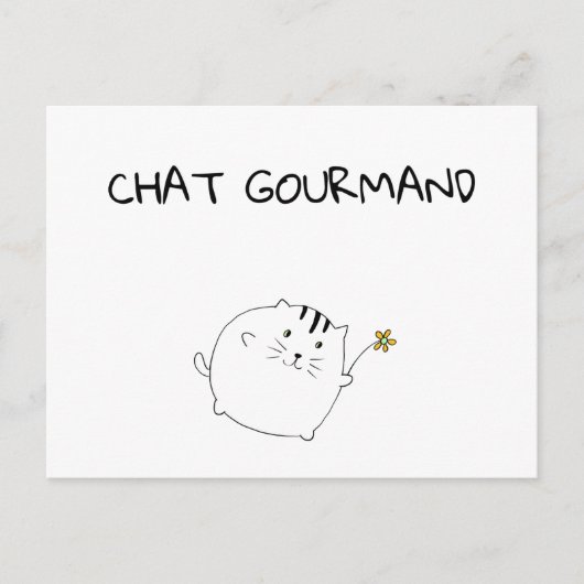 Postale Chat Gourmand Briefkaart (Voorkant)