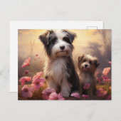 Postale Chien Fleurissant Briefkaart (Voorkant / Achterkant)