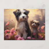 Postale Chien Fleurissant Briefkaart (Voorkant)
