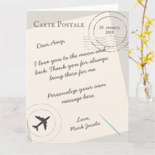 Postale custom message personal love note kaart