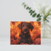 Postale Feu Fleuri Briefkaart (Staand voorkant)