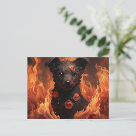 Postale Flamme Florale Briefkaart (Staand voorkant)