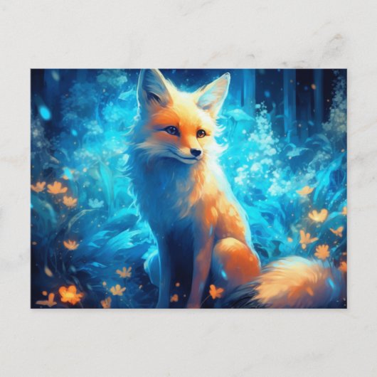 Postale fox-blauwe kaart (Voorkant)
