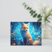 Postale fox-blauwe kaart (Staand voorkant)