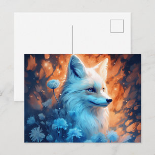 Postale fox-blauwe kaart