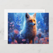Postale fox-blauwe kaart (Voorkant / Achterkant)