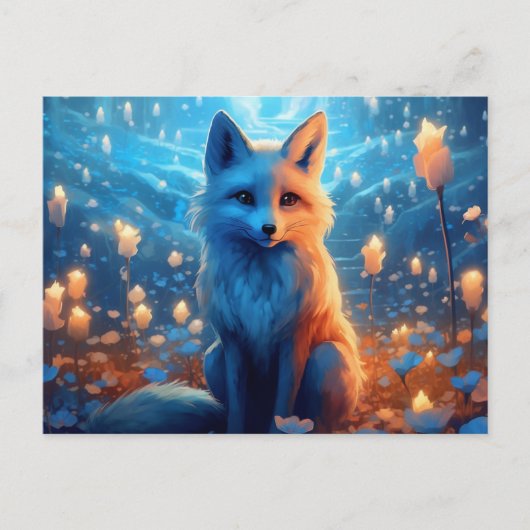 Postale fox-blauwe kaart (Voorkant)