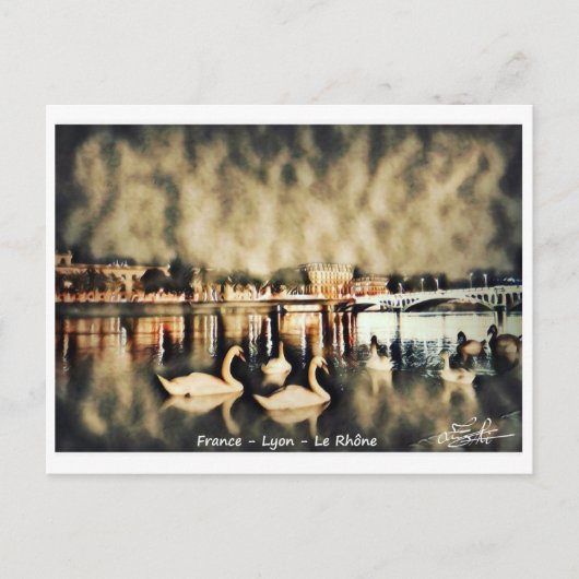 Postale France - Lyon - Le Rhône Briefkaart (Voorkant)