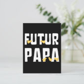 Postale FUTUR PAPA met de kuikens Briefkaart (Staand voorkant)