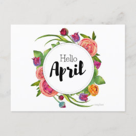 Postale Hello April-kaart Briefkaart
