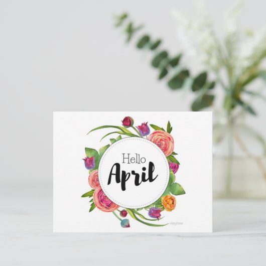 Postale Hello April-kaart Briefkaart (Staand voorkant)