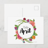 Postale Hello April-kaart Briefkaart (Voorkant / Achterkant)