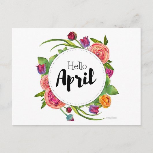 Postale Hello April-kaart Briefkaart (Voorkant)