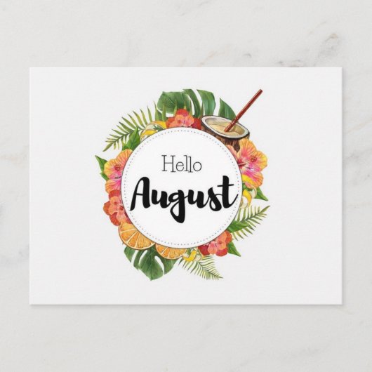 Postale Hello August Briefkaart (Voorkant)