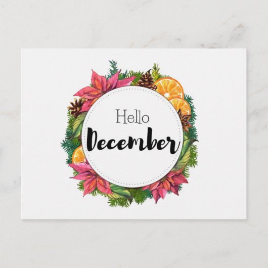 Postale Hello December Briefkaart (Voorkant)