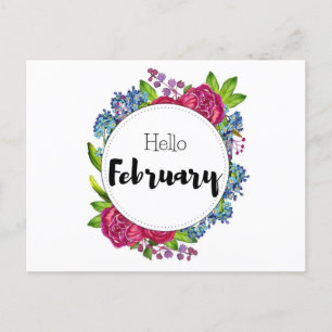 Postale Hello February Briefkaart