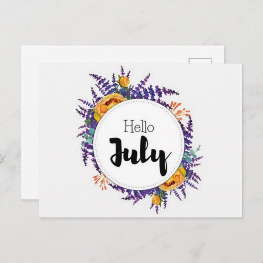 Postale Hello July Briefkaart (Voorkant / Achterkant)
