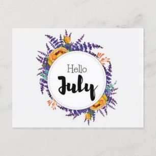Postale Hello July-kaart Briefkaart