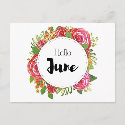 Postale Hello June-kaart Briefkaart (Voorkant)