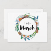 Postale Hello March Briefkaart (Voorkant / Achterkant)