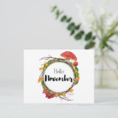 Postale Hello November Briefkaart (Staand voorkant)
