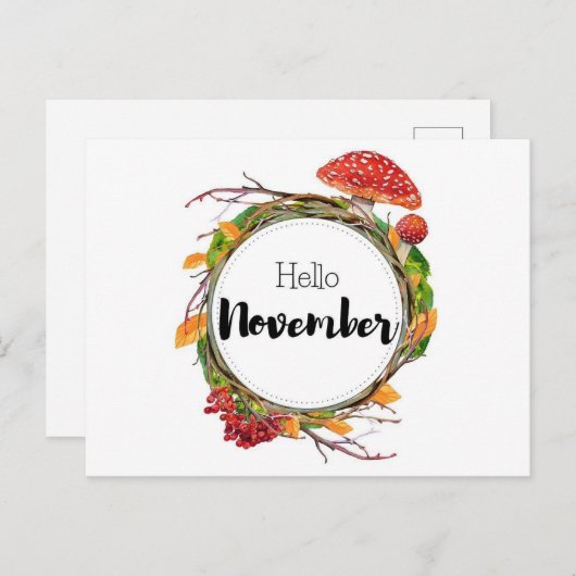Postale Hello November Briefkaart (Voorkant / Achterkant)