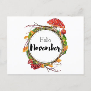 Postale Hello November-kaart Briefkaart