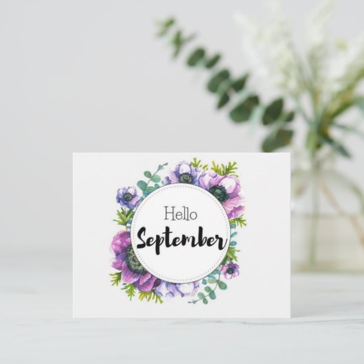 Postale Hello September Briefkaart (Staand voorkant)