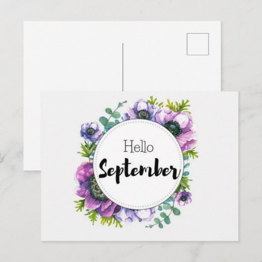 Postale Hello September Briefkaart (Voorkant / Achterkant)
