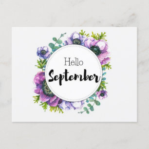 Postale Hello September-kaart Briefkaart