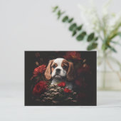 Postale hond Fleur kaarten (Staand voorkant)