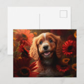 Postale hond Fleur kaarten (Voorkant / Achterkant)