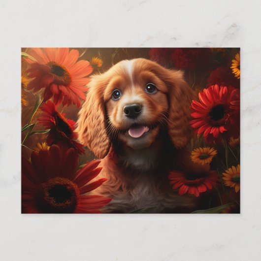Postale hond Fleur kaarten (Voorkant)