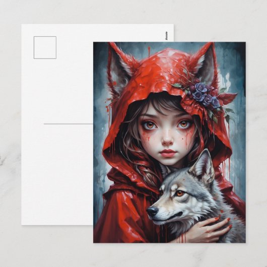 Postale kaart - De kleine rode kaper (Voorkant / Achterkant)