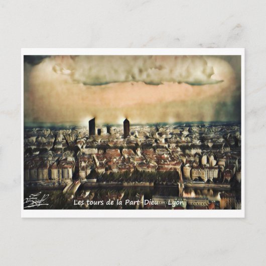 Postale kaart De torens van Part-Dieu-Lyon (Voorkant)